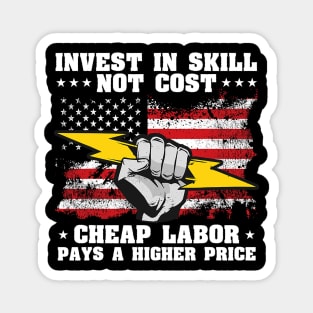 US American Flag Labor Day Patriotic Union Worker Magnet