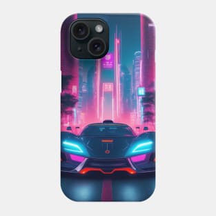 Asian Neon Velocity: Futuristic Thrill Ride Phone Case