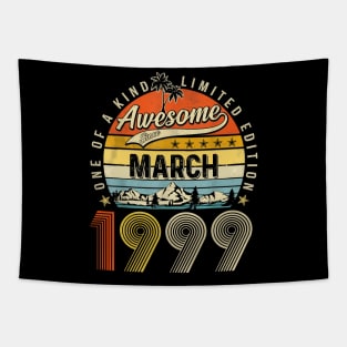 Awesome Since March 1999 Vintage 24th Birthday Tapestry