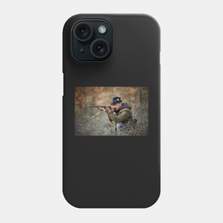 Hunter with gun in the forest Phone Case