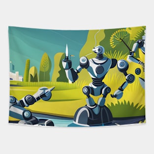 Future Gardeners - Robots Tapestry