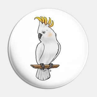 Bird - Citron Cockatoo - Crest Up Pin