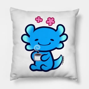 Oli Axolotl coffe time by Patoli Studio Pillow