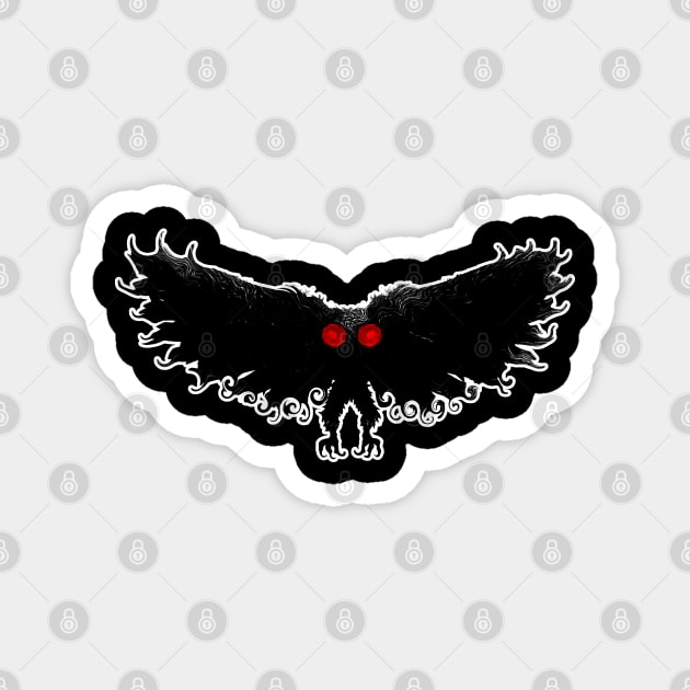 Mothman West Virginia Wing Humanoid Moth Retro Vintage Magnet by National Cryptid Society