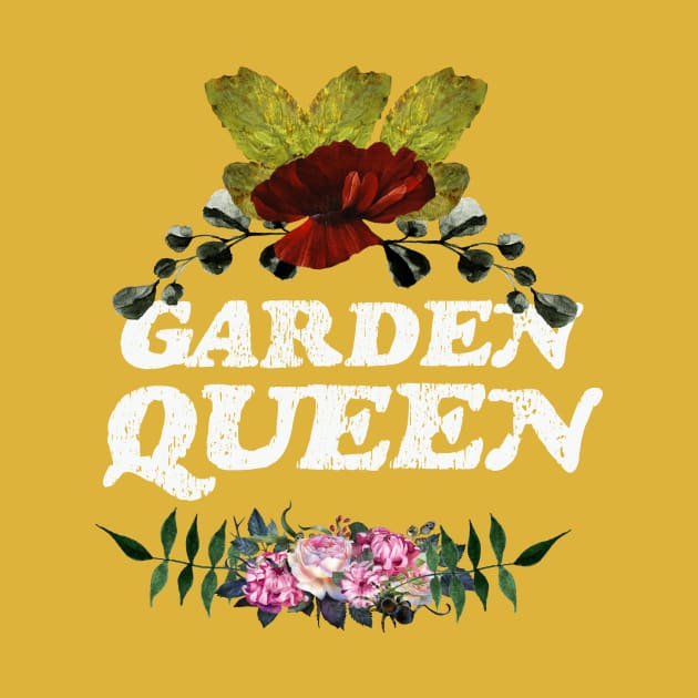 Garden Queen Gardening Woman Flowers Collage by Foxxy Merch