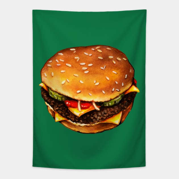 Cheesburger Tapestry by KellyGilleran