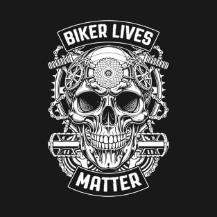 Biker Lives Matter Bicycle Parts Skull Cyclist Cycling T-Shirt