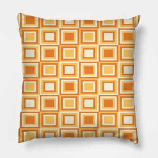 Vintage orange and yellow shades, geometric pattern Pillow