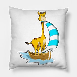 Giraffe with Sailing boat Pillow