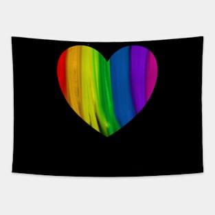 rainbow heart gay pride equal rights love freedom peace colourful Tapestry