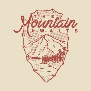 The Mountain Awaits Vintage Design T-Shirt