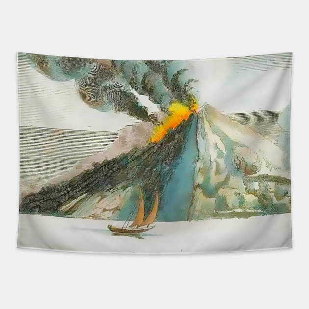 Erupting volcano Tapestry by Marccelus