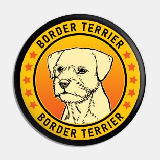 Border Terrier Dog Portrait Pin