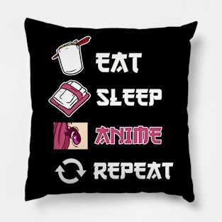 Eat Sleep Anime Repeat Anime Merch Ramen Otaku Gift Anime Pillow