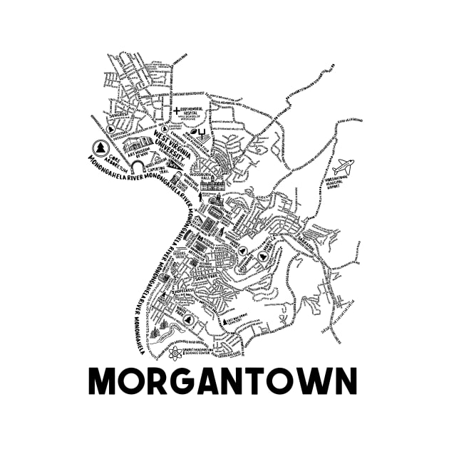 Morgantown Map by fiberandgloss