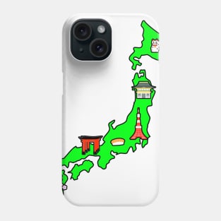 Japan Travel Map - Highlights Phone Case