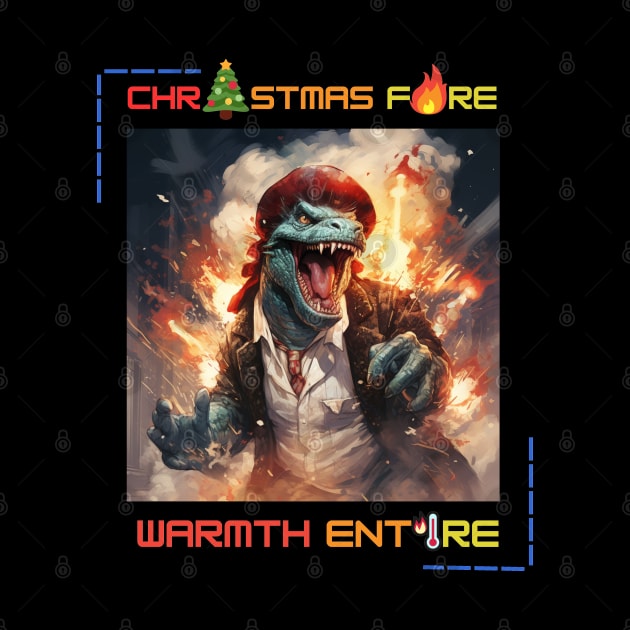 Godzilla Christmas fire warmth entire by MilkyBerry