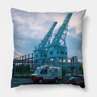 Domino Park Williamsburg Summer Sunset Pillow