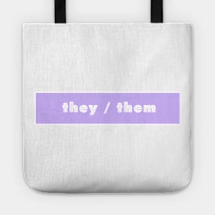 they / them - purple Tote