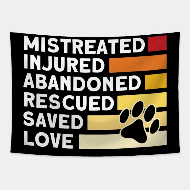 Abandoned Rescued Saved Love Rescue Dog Adopter Tapestry by Toeffishirts