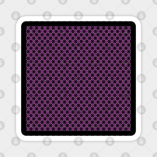 Purple check diamond pattern Magnet by dieEinsteiger