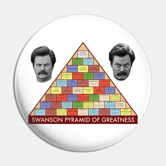 Swanson Pyramid Of Greatness Pin by SillyShirts