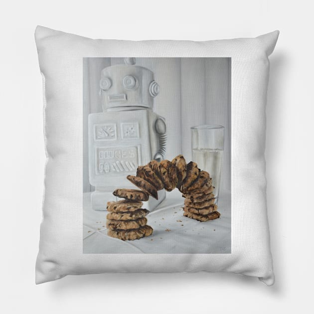 Quirky still life cookie painting Pillow by DamiansART