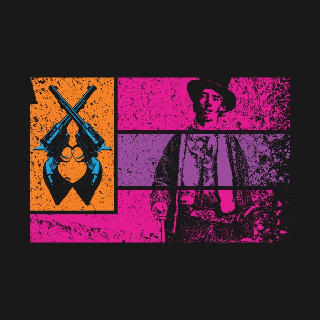 Unique Pop Billy The Kid Western Flag 80s colors by pelagio