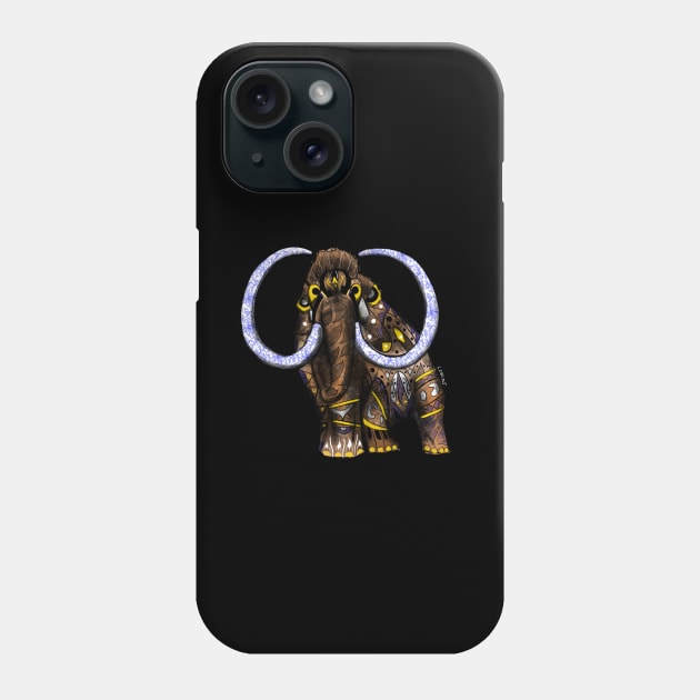 savage mammoth in tattoo mandala arts in ecopop Phone Case by jorge_lebeau