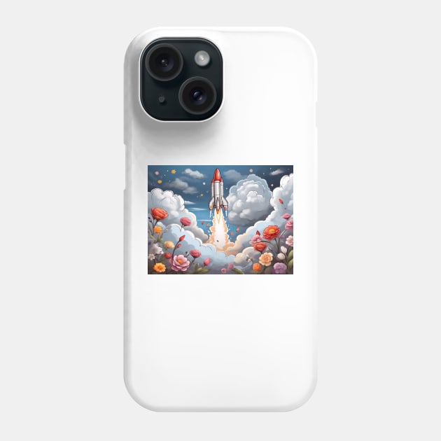 Coloring the Rocket's Ascent (145) Phone Case by WASjourney