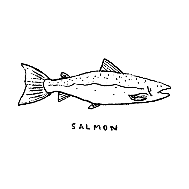 Salmon (Black Line Art) by Posyboy