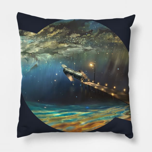 on shore of space Pillow by aerroscape