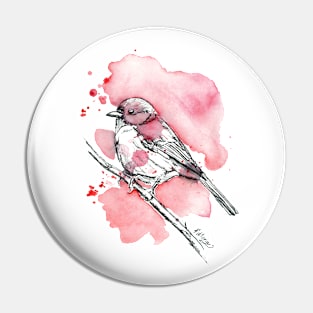 Watercolor tit Pin