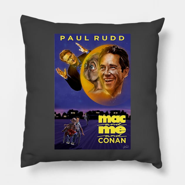 Mac and Me and Conan Pillow by Elizachadwickart 