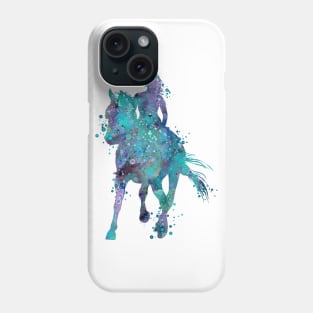 Girl Horse Rider Watercolor Silhouette Phone Case