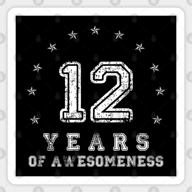 Number 12 (Vintage White) 12th Birthday' Sticker | Spreadshirt