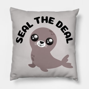 Seal The Deal Cute Kawaii Sea Lion Pun Pillow