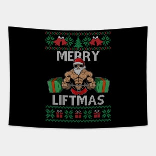 Merry Liftmas Christmas Xmas Fitmas Fitness Santa Holiday 6 Tapestry