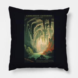 Carlsbad Caverns National Park Vintage Travel  Poster Pillow