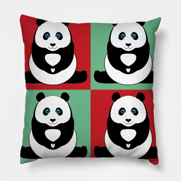 PANDA PAWS HEART 4 Pillow by JeanGregoryEvans1