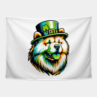 Chow Chow Celebrates Saint Patrick's Day Tapestry