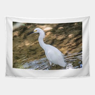 Reflections of Snowy Egret Tapestry