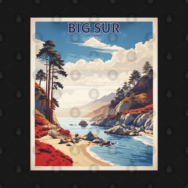 Big Sur California United States of America Tourism Vintage Poster by TravelersGems