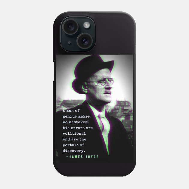 James Joyce portrait and quote: A man of genius makes no mistakes... Phone Case by artbleed