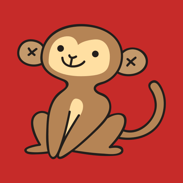 Cute Baby Monkey Doodle Drawing by SLAG_Creative