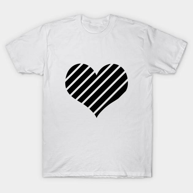 black and white striped shirt with heart