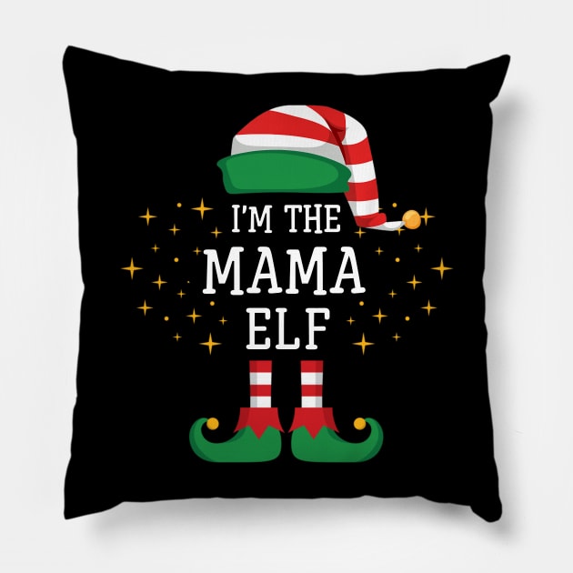 I'm The Mama Elf Matching Family Christmas Pajama Pillow by Damsin