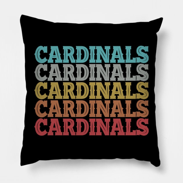 Vintage Retro Cardinals Pillow by Fomah