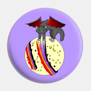 Evil magic moon cat Pin