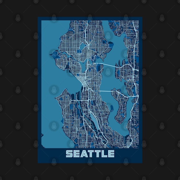 Seattle - United States Peace City Map by tienstencil